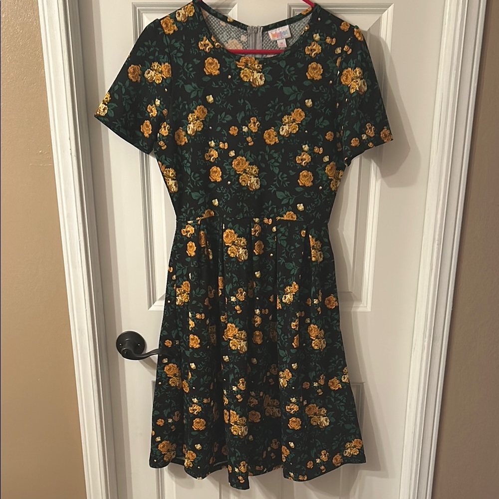 Lularoe black and floral dress